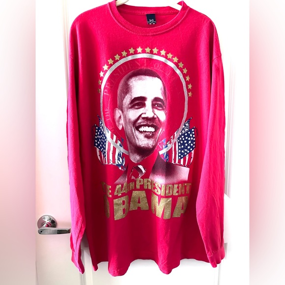 Phat Farm PF President Barack Obama XXL T-Shirt def jam hip Hop Rap Tee Red Gold - Picture 1 of 10